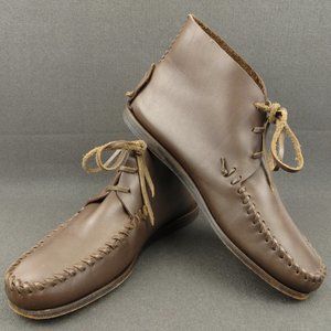 YMC BROWN LEATHER MOCCASIN LACE UP CHUKKA BOOT 44